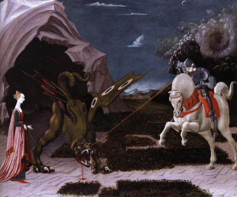 UCCELLO, Paolo sankt goran och draken oil painting picture